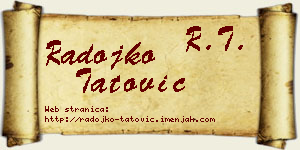 Radojko Tatović vizit kartica